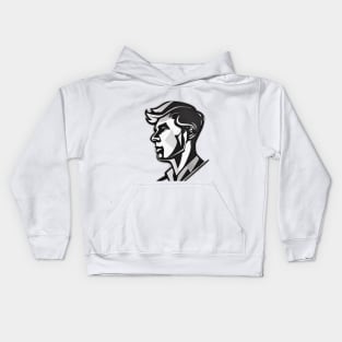 Modern Gentleman Silhouette Design No. 597 Kids Hoodie